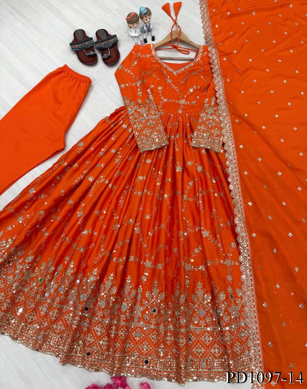 Lina Anarkali Orange