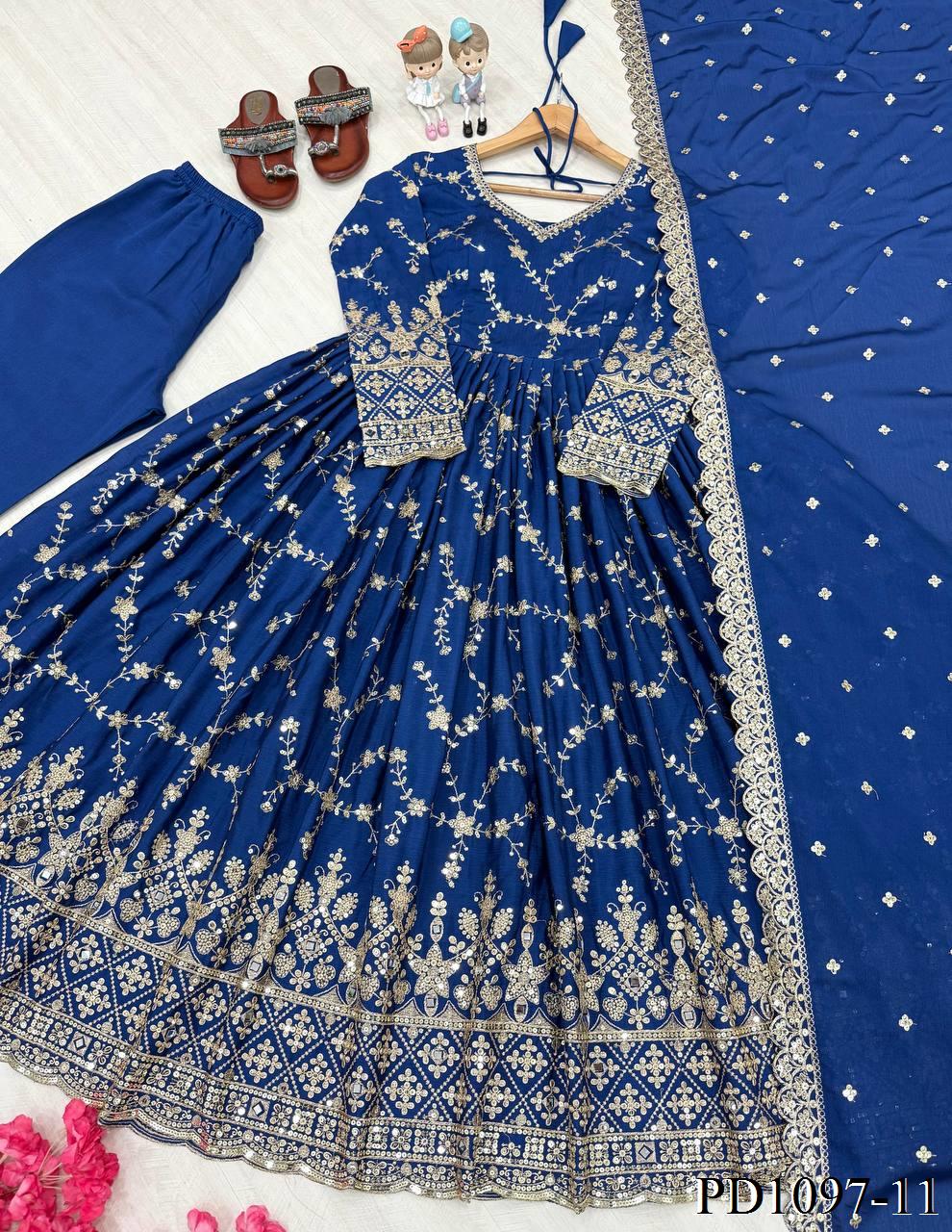 Lina Anarkali Blue