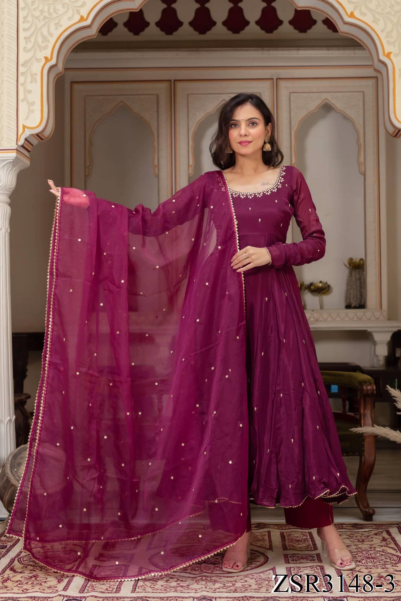 Laila Anarkali Purple
