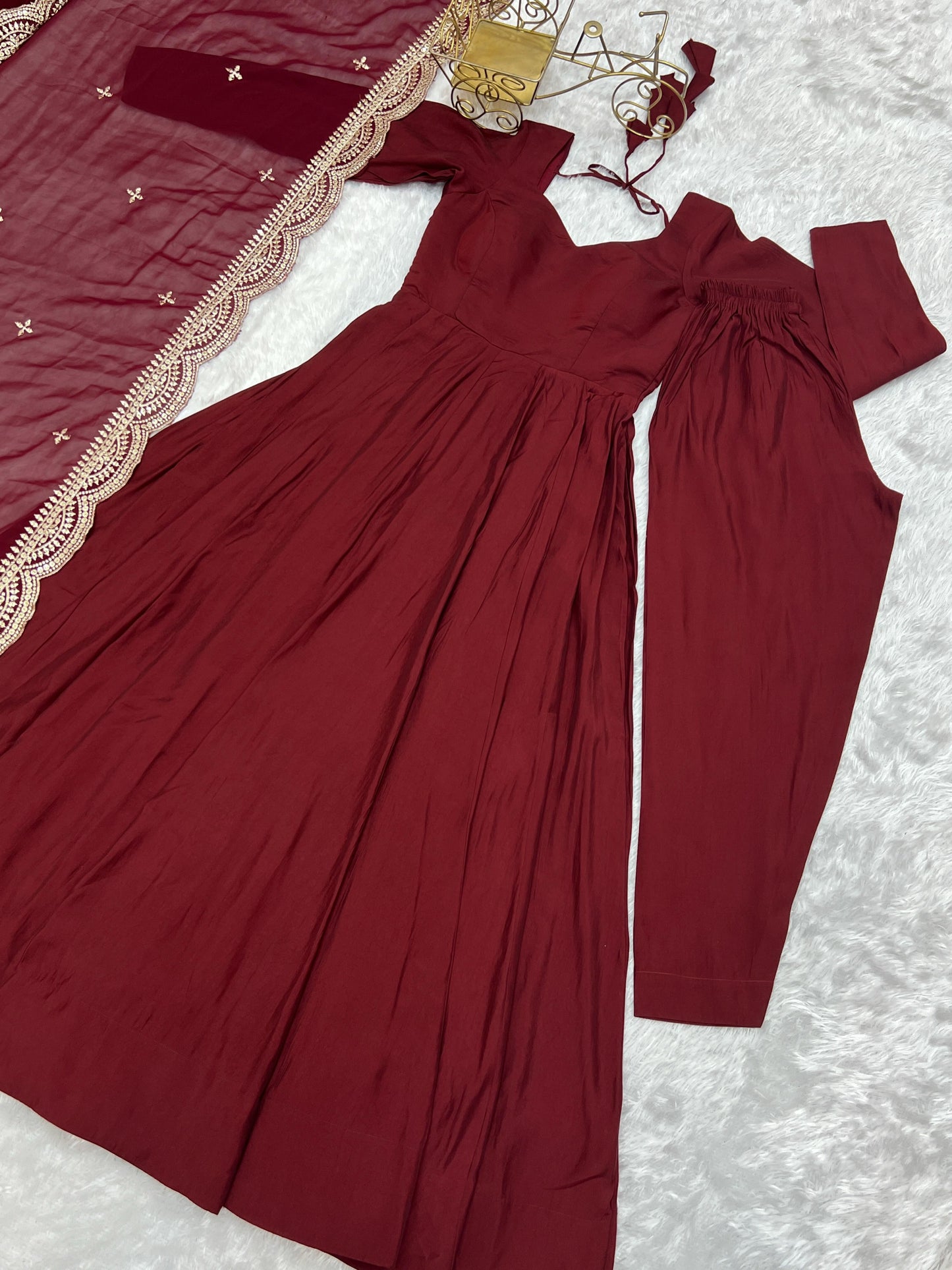 Elegant Maroon Anarkali