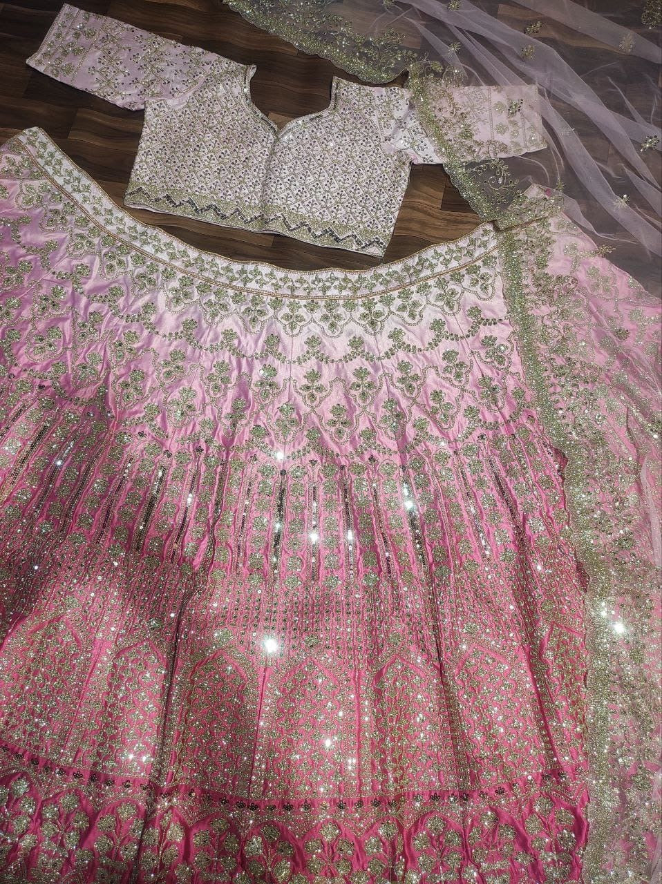 Unstitched Lehenga Rose