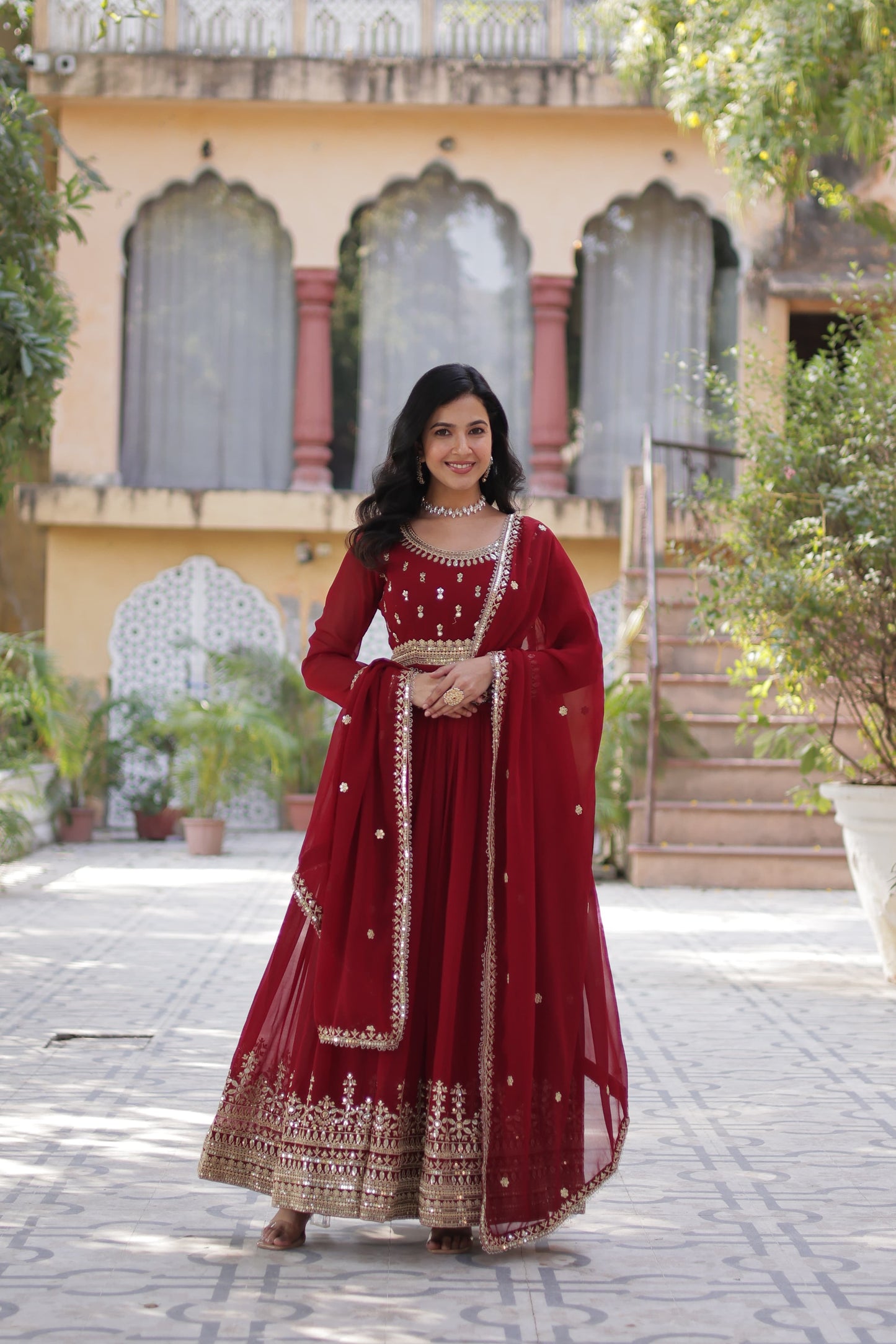 Kovi Anarkali Red
