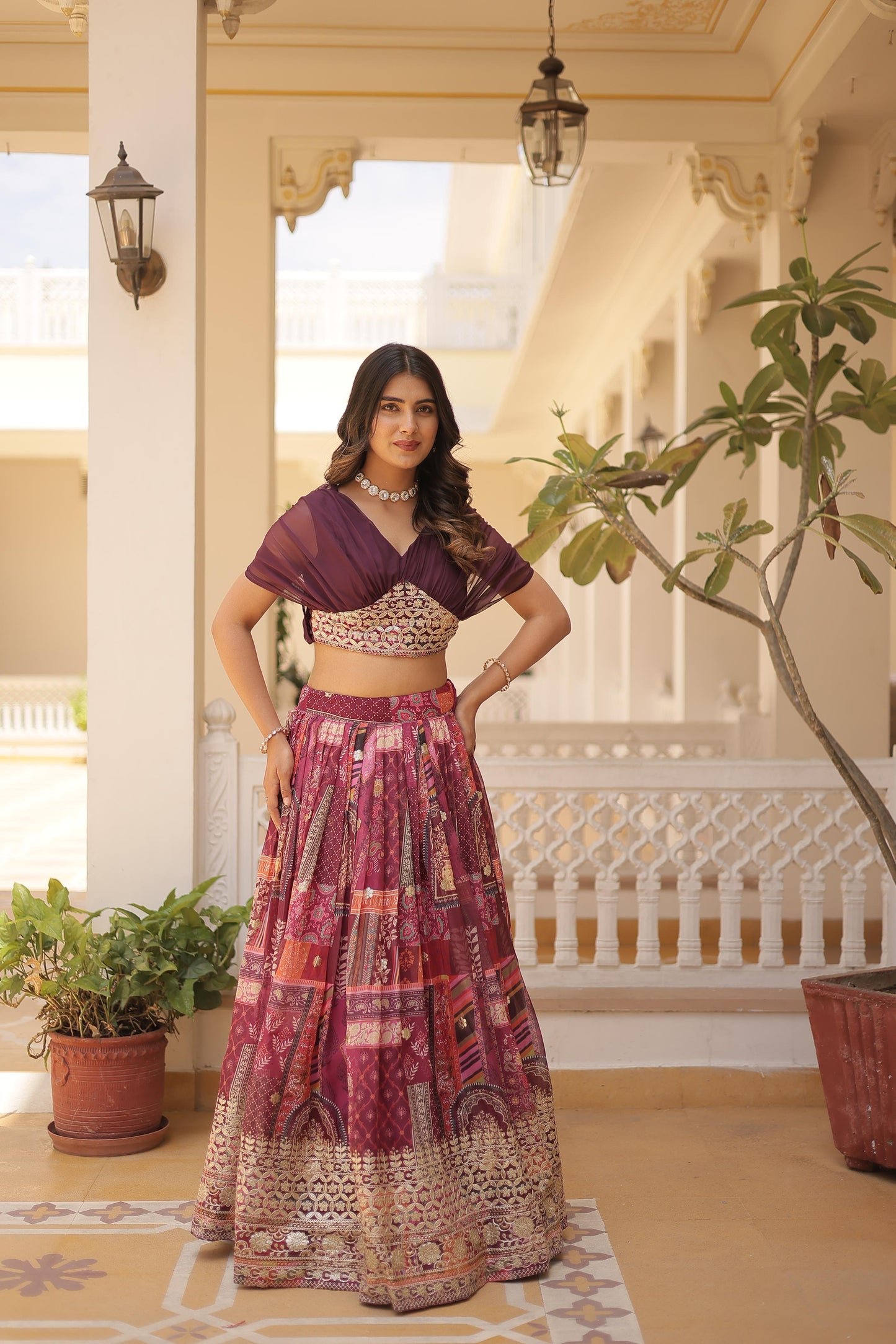Purple Fully Stitched Lehenga