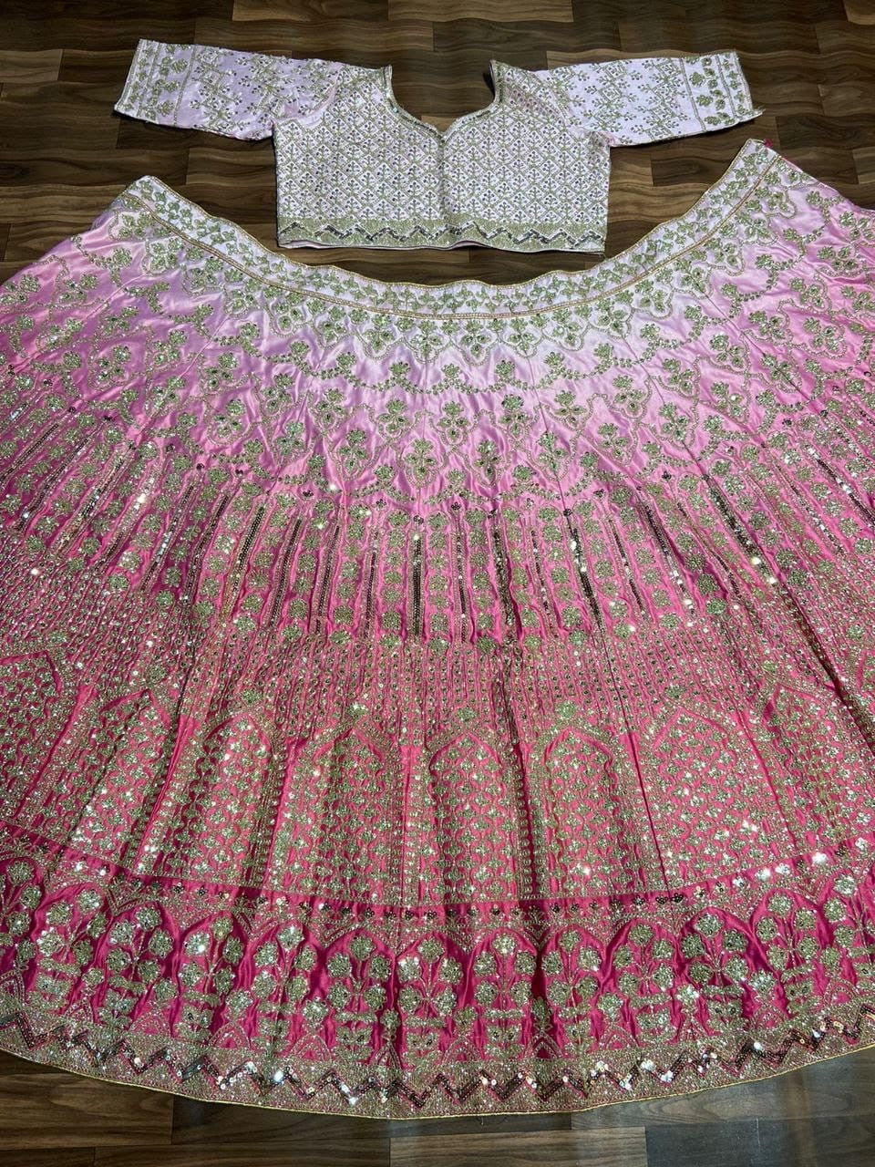 Unstitched Lehenga Rose