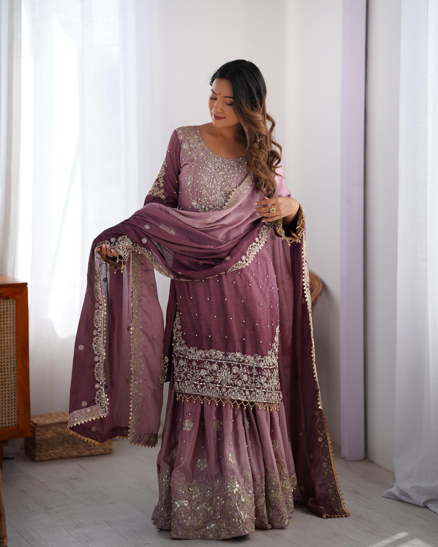 Sharara Noor Luxe Purple/Lila