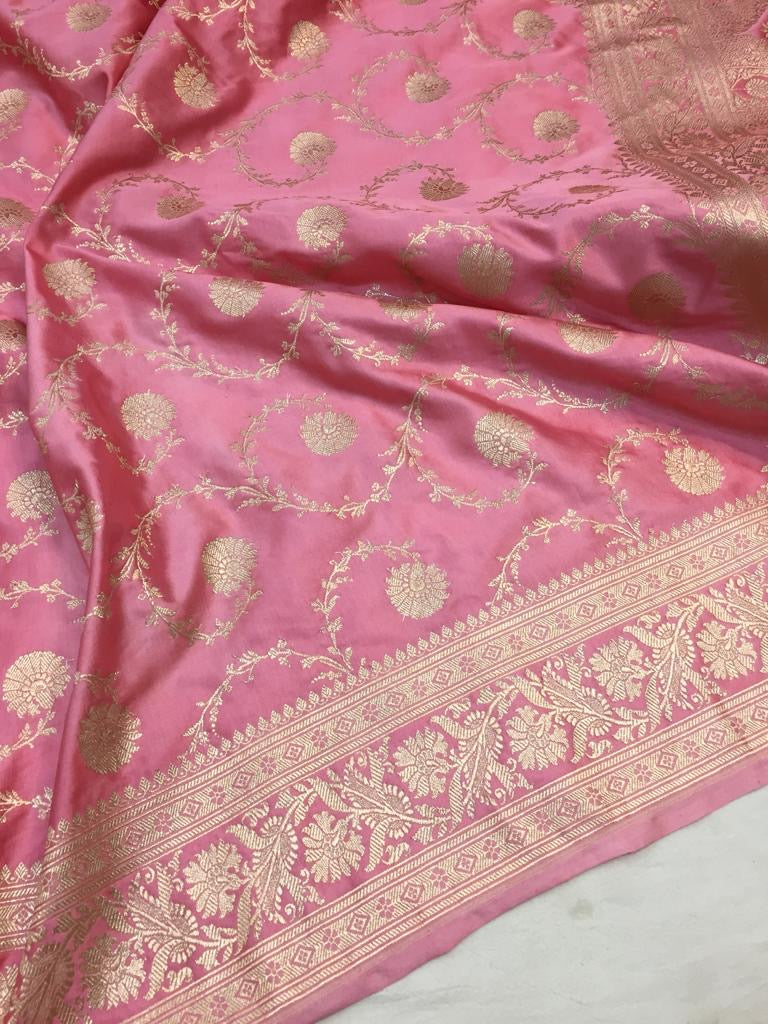 Banarasi Semi Silk Saree Rose