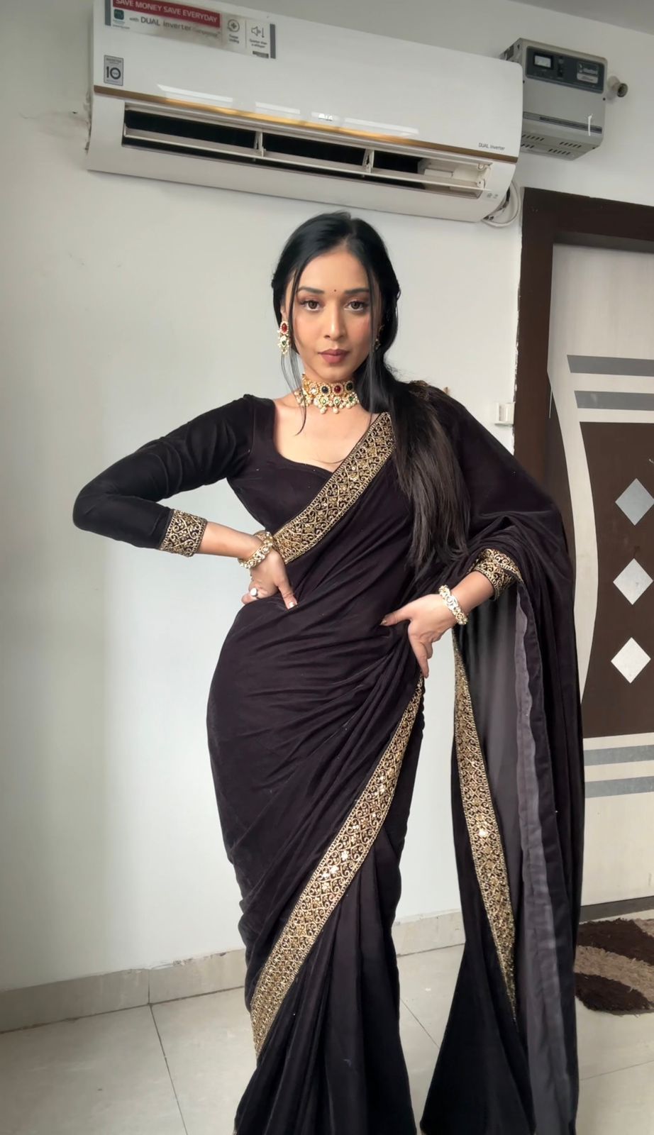 Vayshni Ready To Wear Saree Black