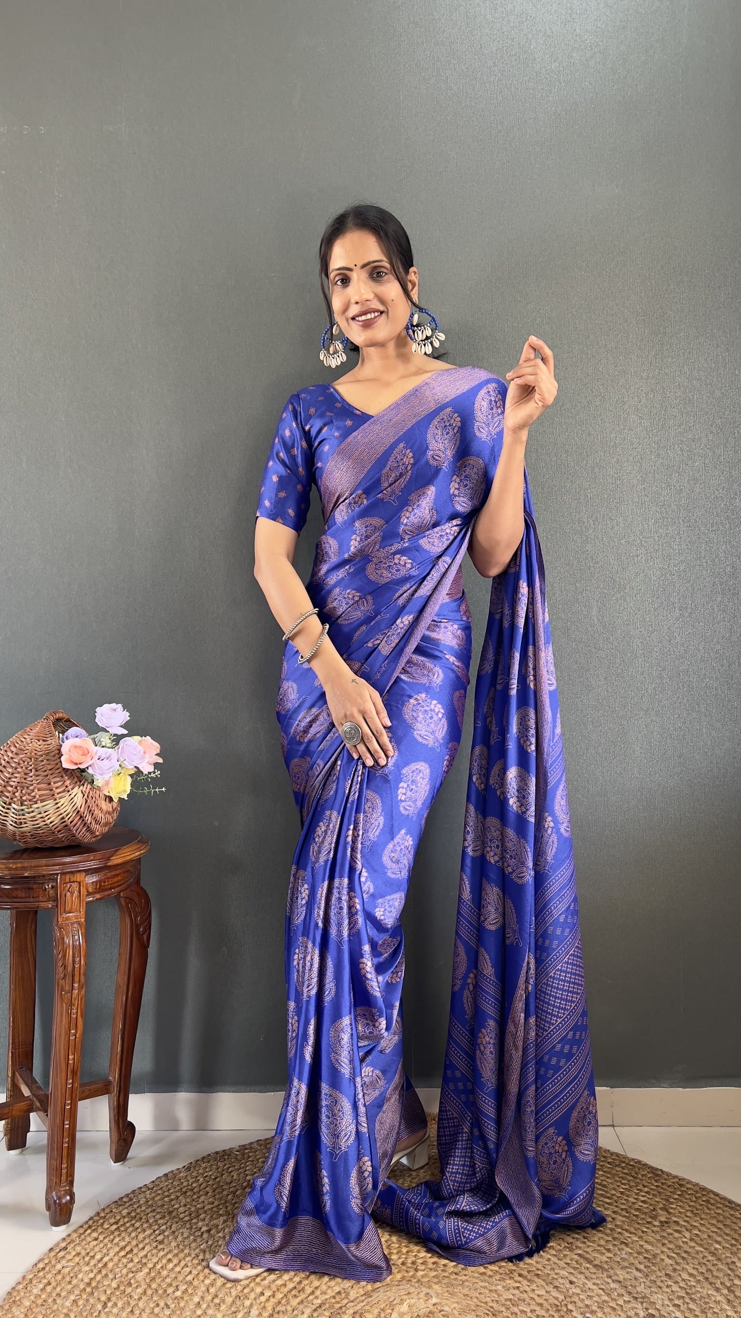 Pooja Ready To Wear Saree Blue