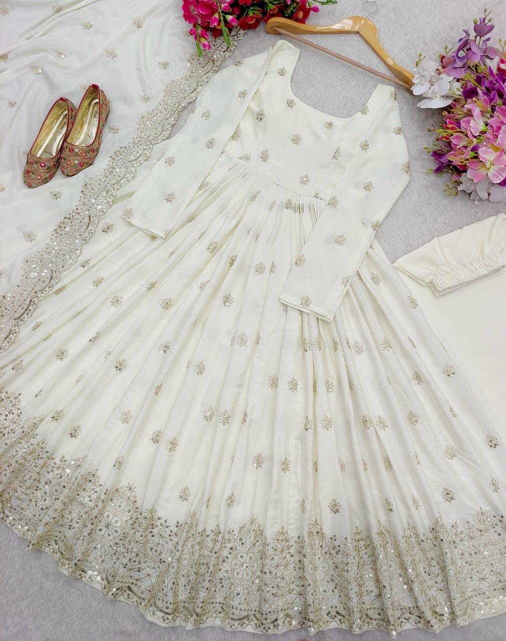 Reshma Anarkali White
