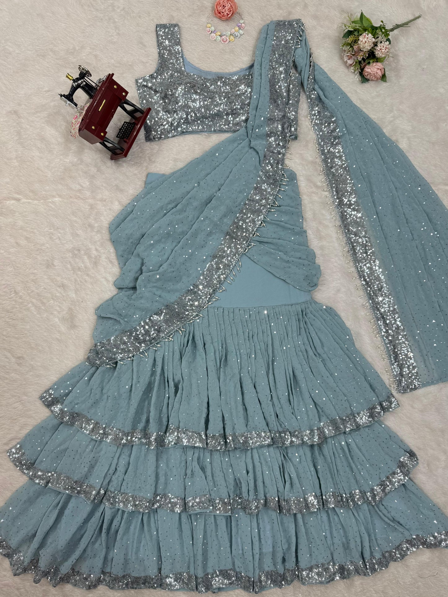 Lehenga Saree Blue
