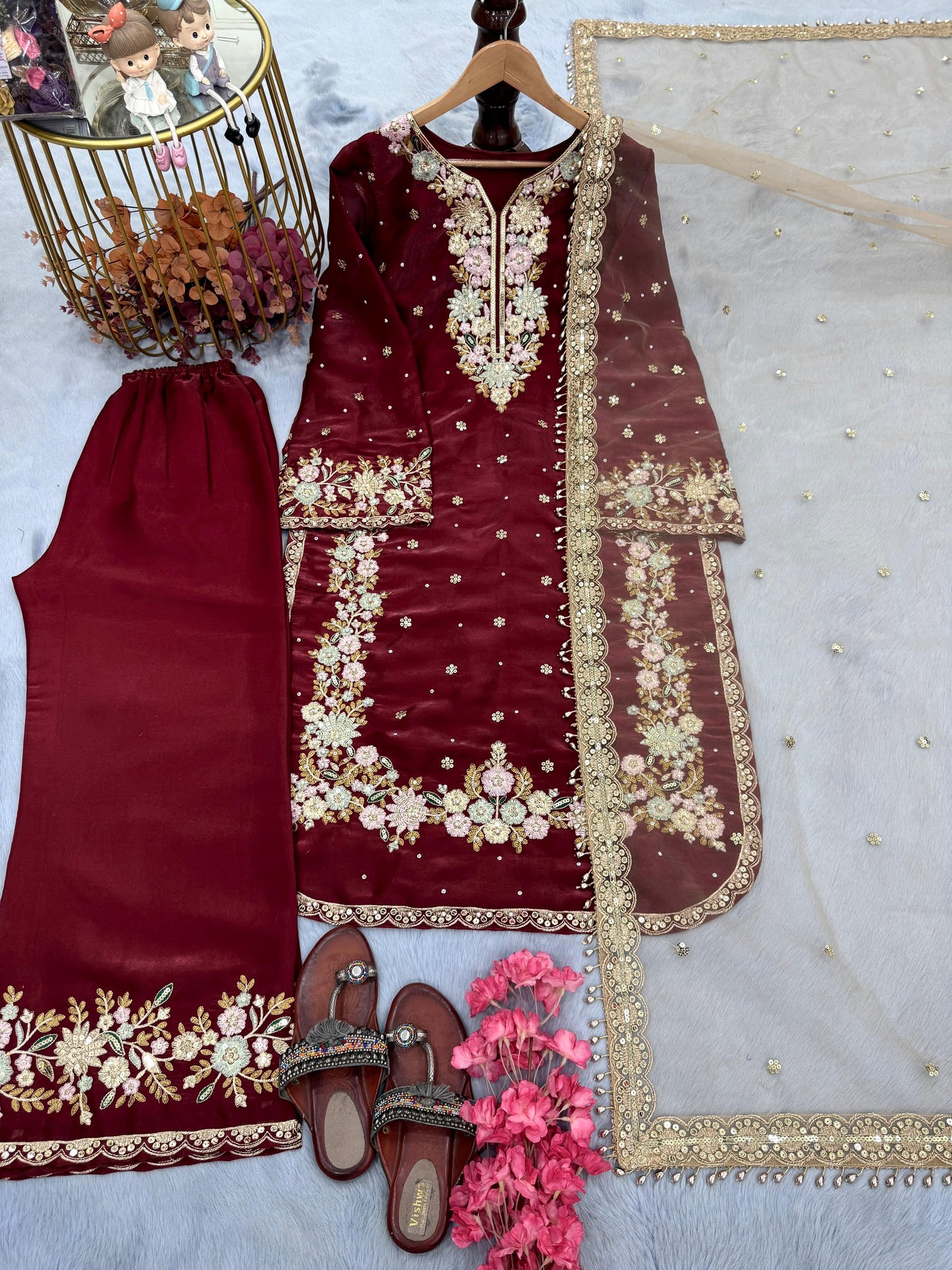 Jashn Sharara Red
