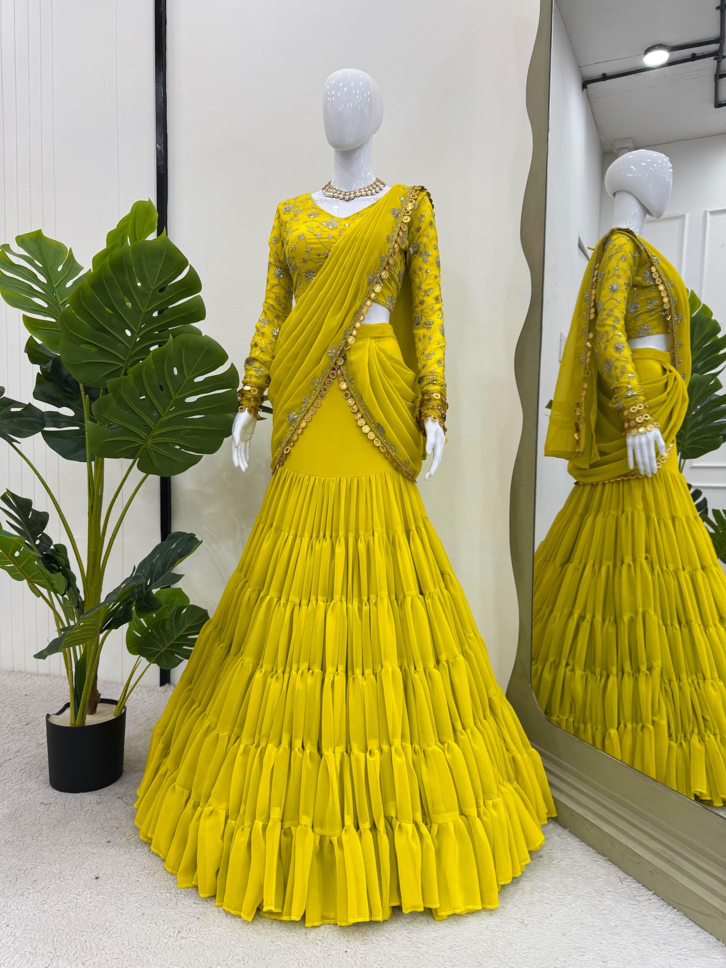 Lehenga Saree Yellow