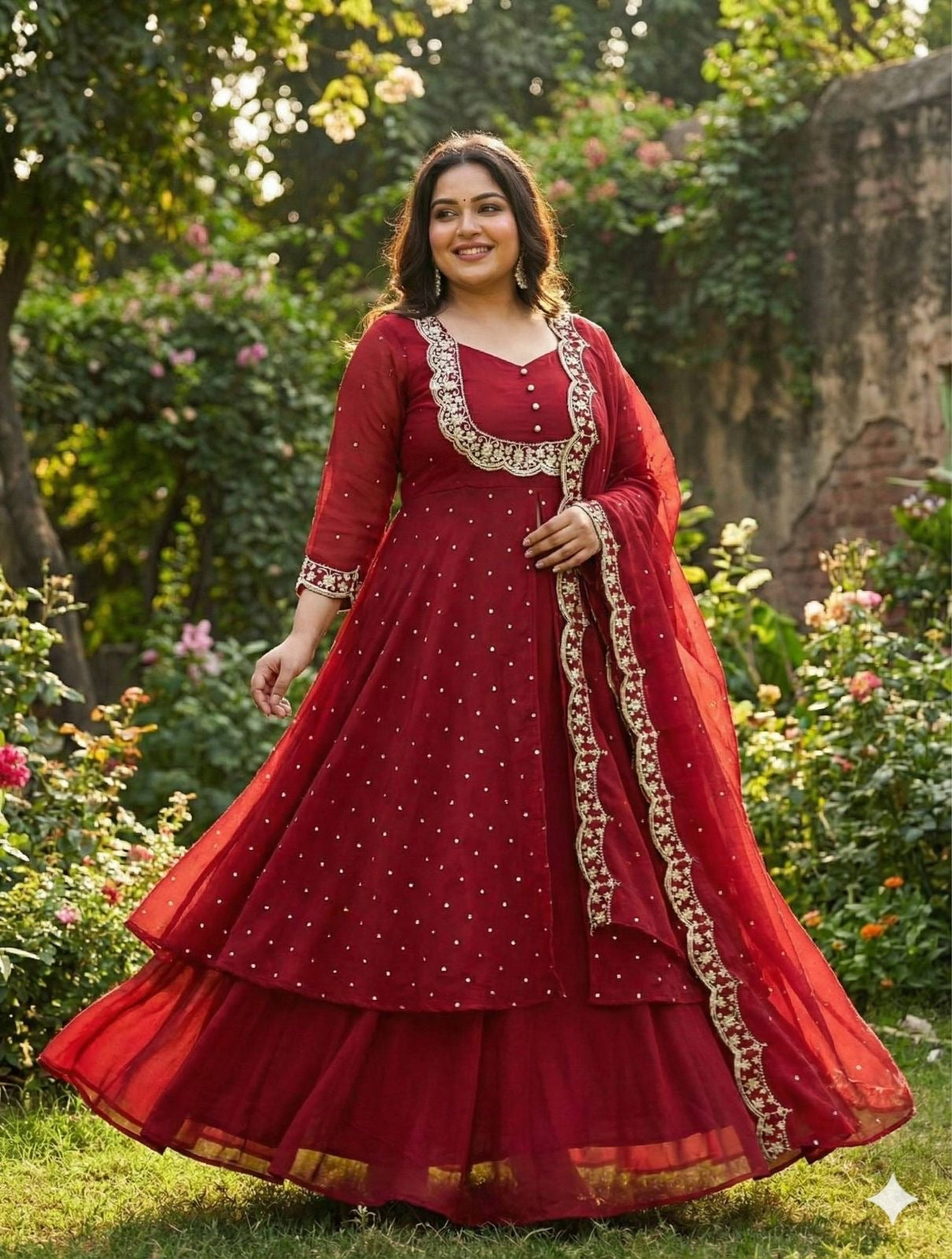 Vina Anarkali Red