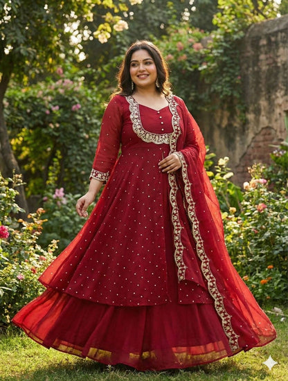 Vina Anarkali Red