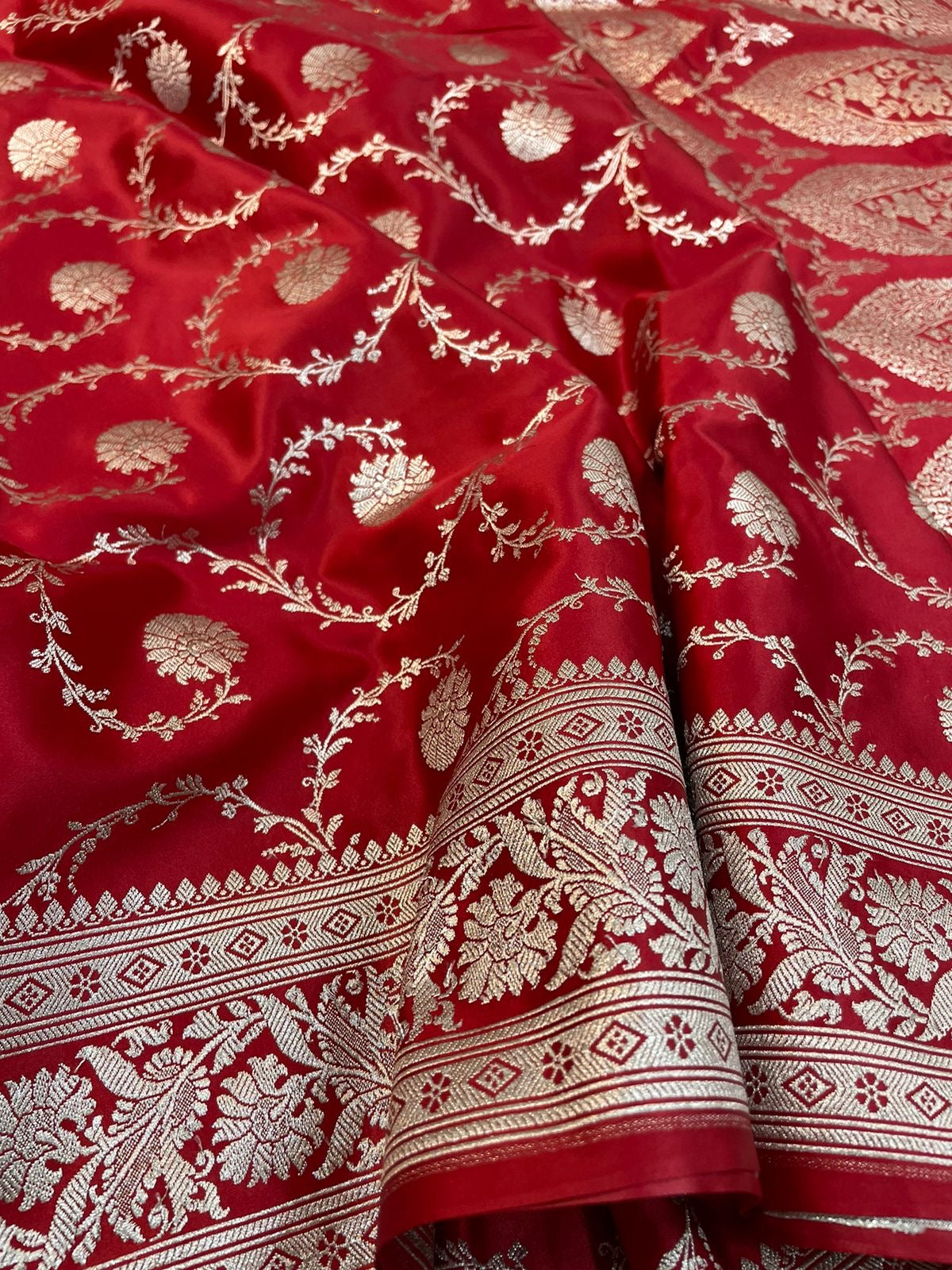 Banarasi Semi Silk Saree Red