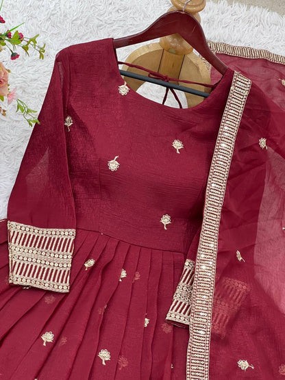 Diya Anarkali Bordeaux