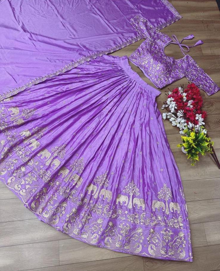 Fully Stitched Purple Lehenga