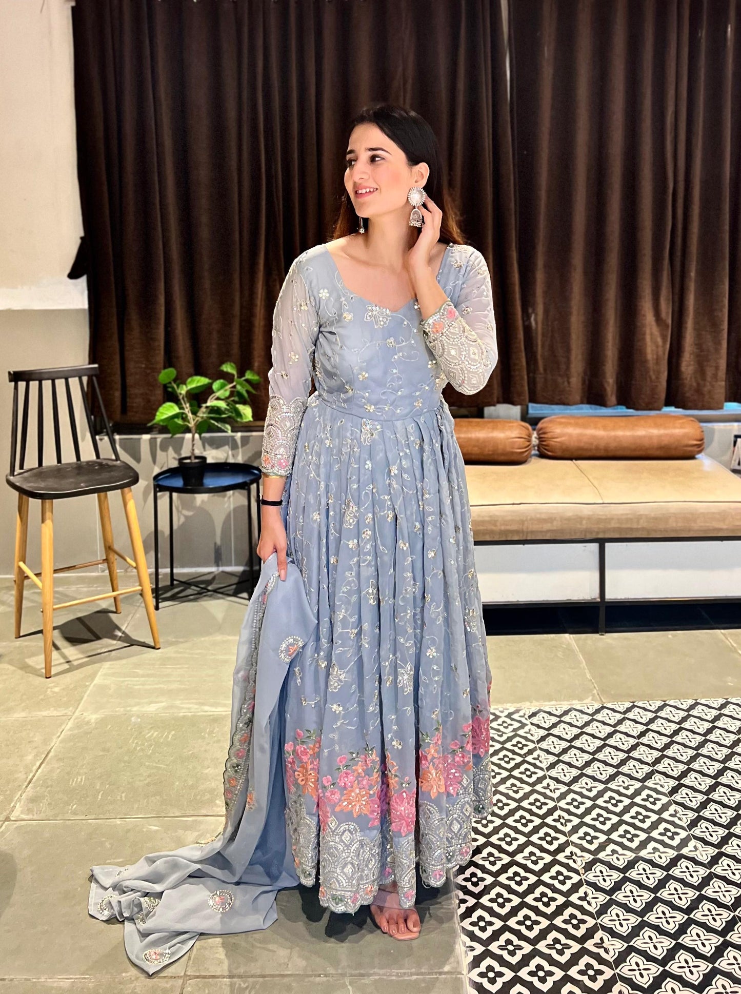 Nalini Anarkali Grey