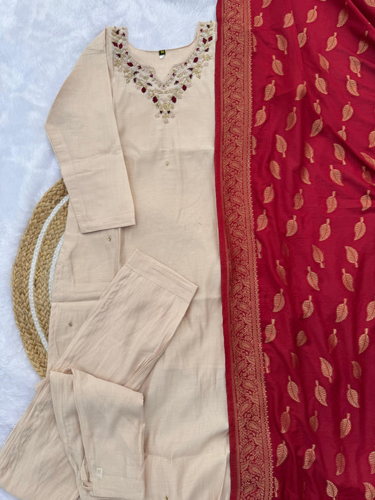 Nila Kurti Set Beige
