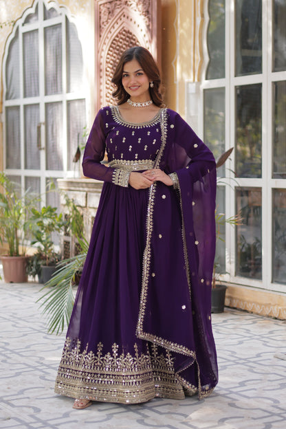 Kovi Anarkali Purple