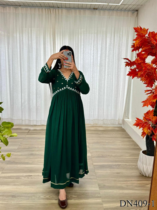 Ziya Anarkali Green