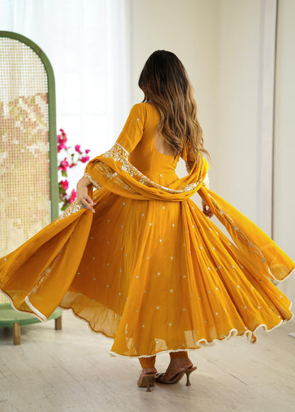Vaisnavi Anarkali Yellow