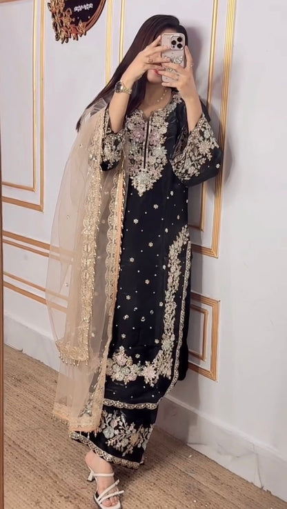 Jashn Sharara Black