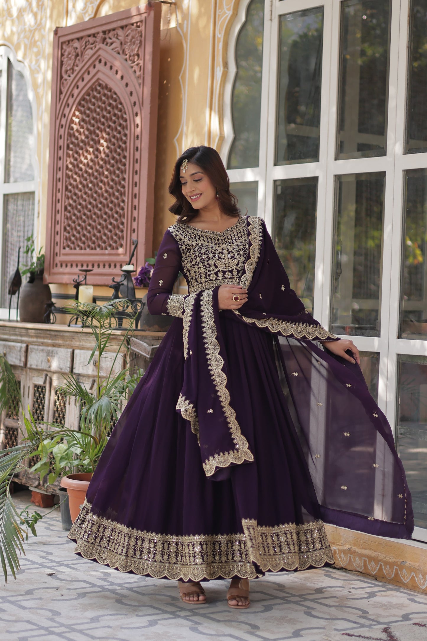 Aviya Anarkali Purple