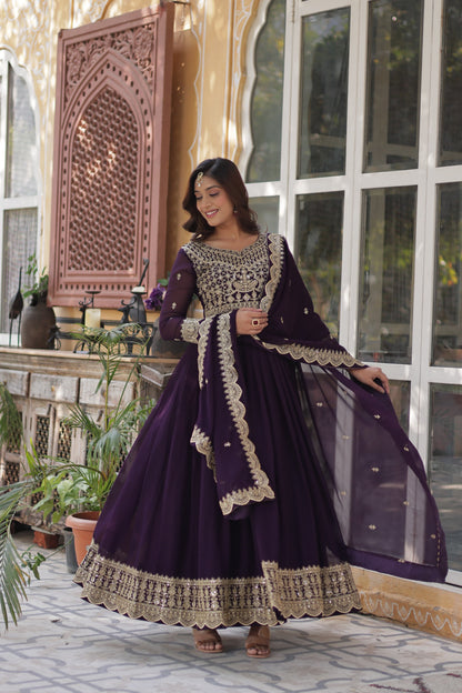 Aviya Anarkali Purple
