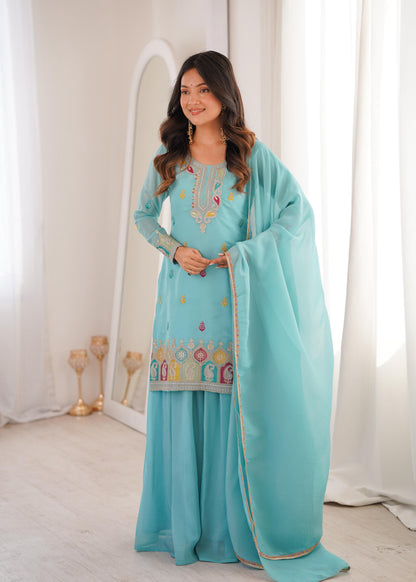 Anvi Sharara Blue