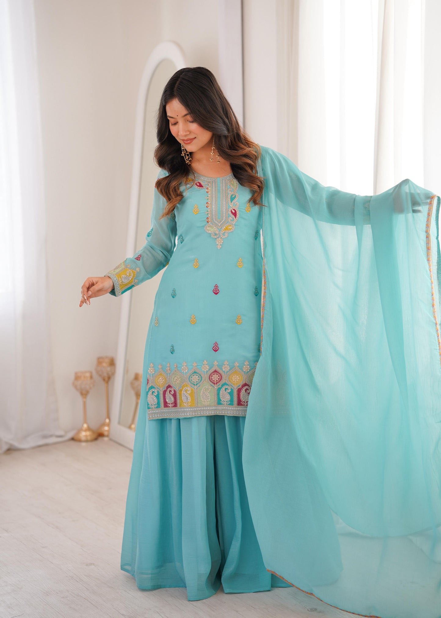 Anvi Sharara Blue
