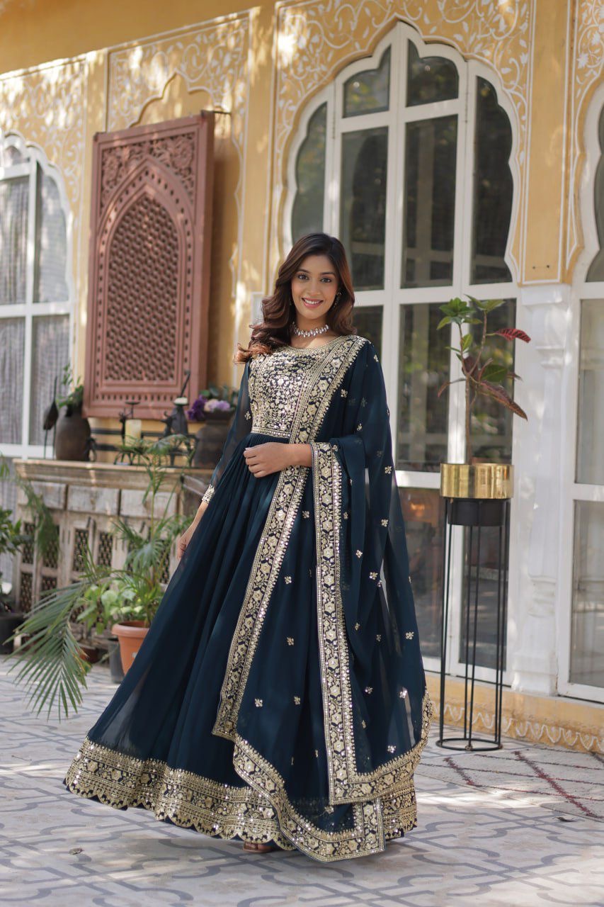 Rosita Anarkali Rama Blue