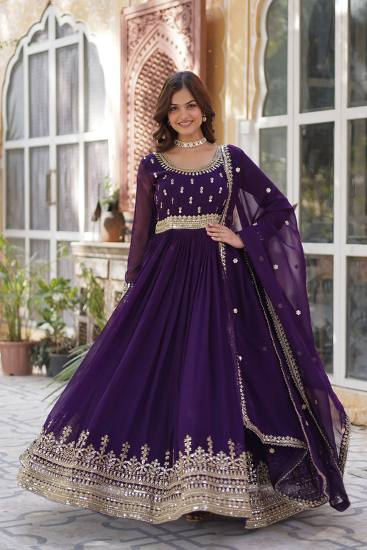 Kovi Anarkali Purple
