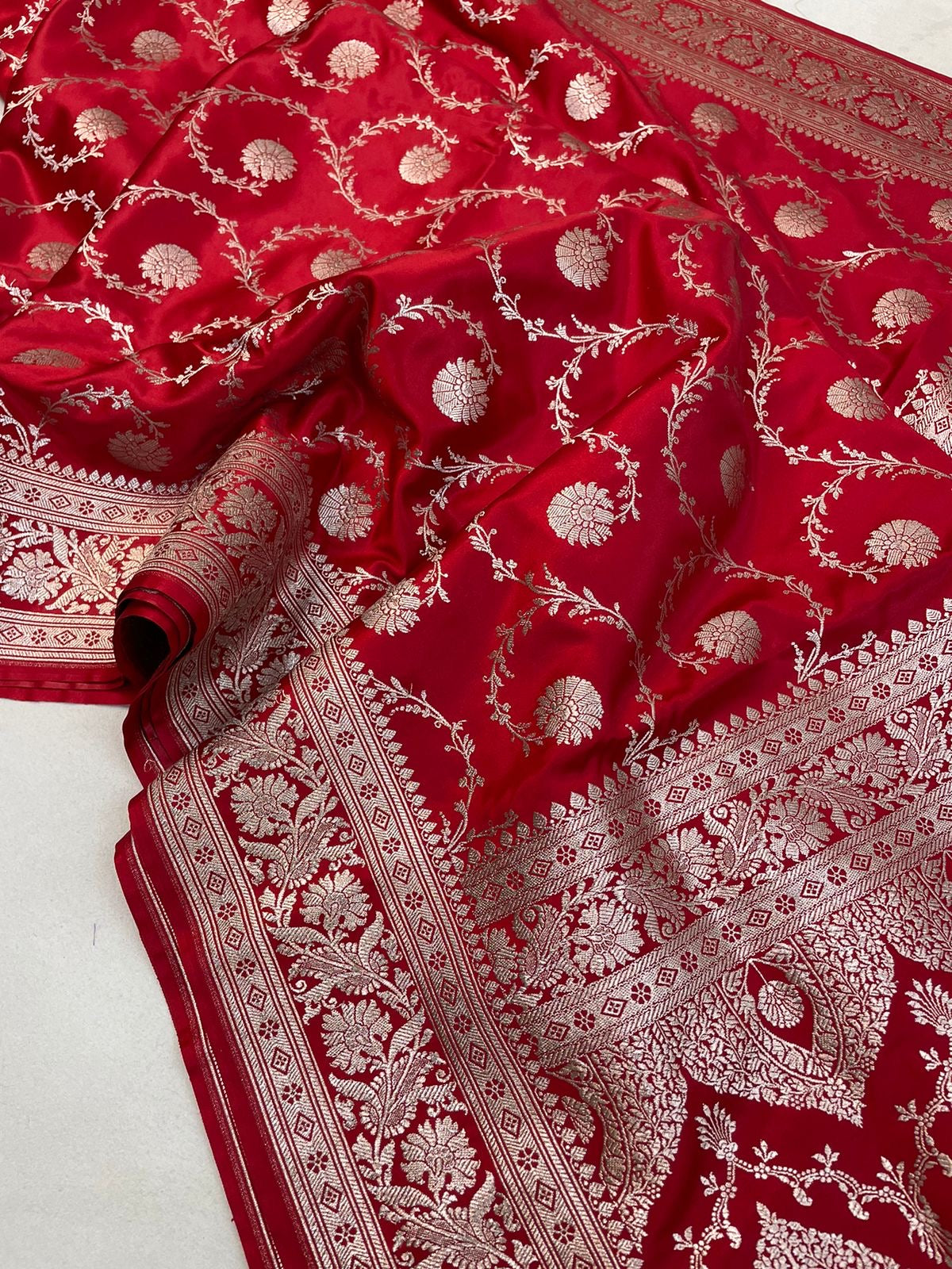 Banarasi Semi Silk Saree Red