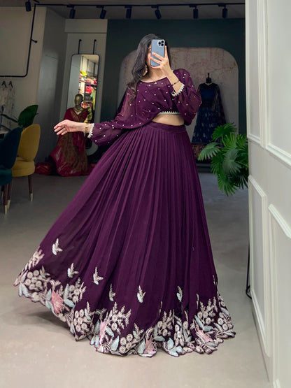 Anju Fully Stitched Lehenga Purple