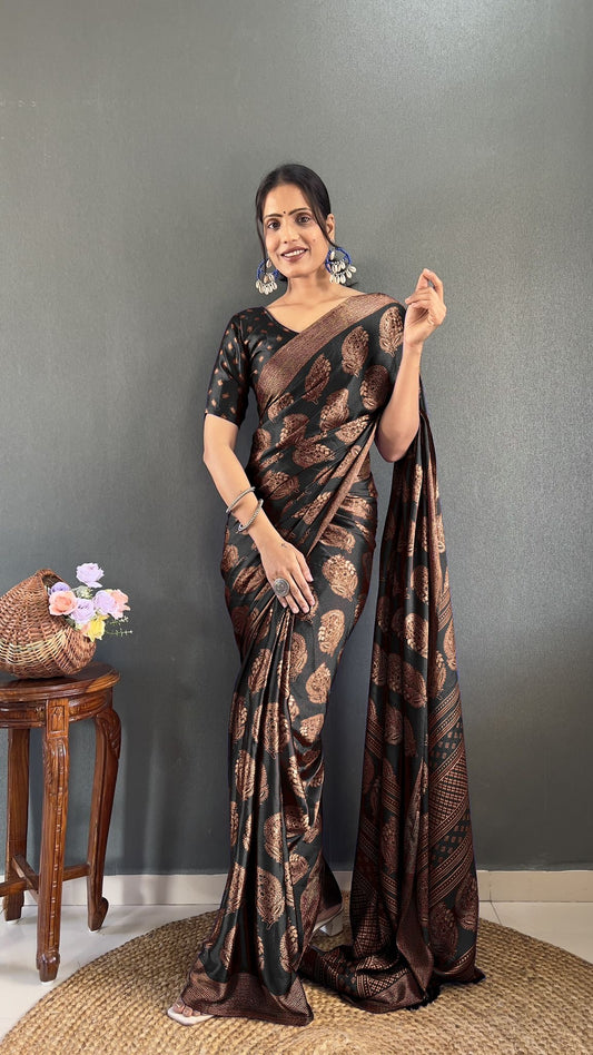 Pooja Ready To Wear Saree Black