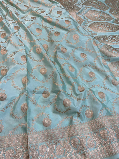 Banarasi Semi Silk Saree Blue