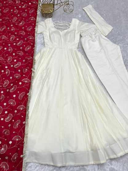 White Anarkali