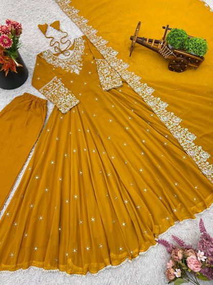 Vaisnavi Anarkali Yellow