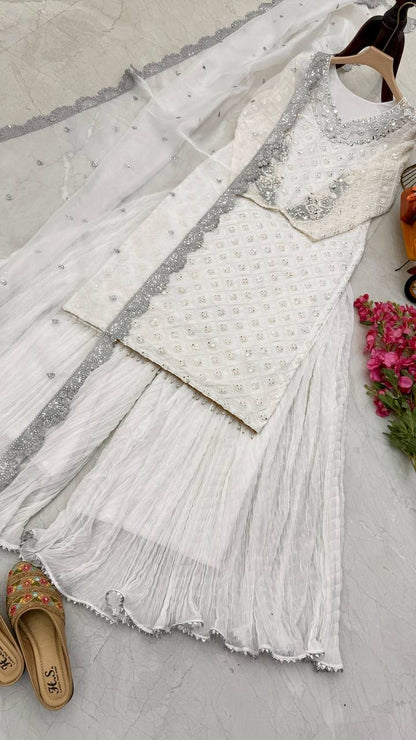 Rati Sharara/Gharara White