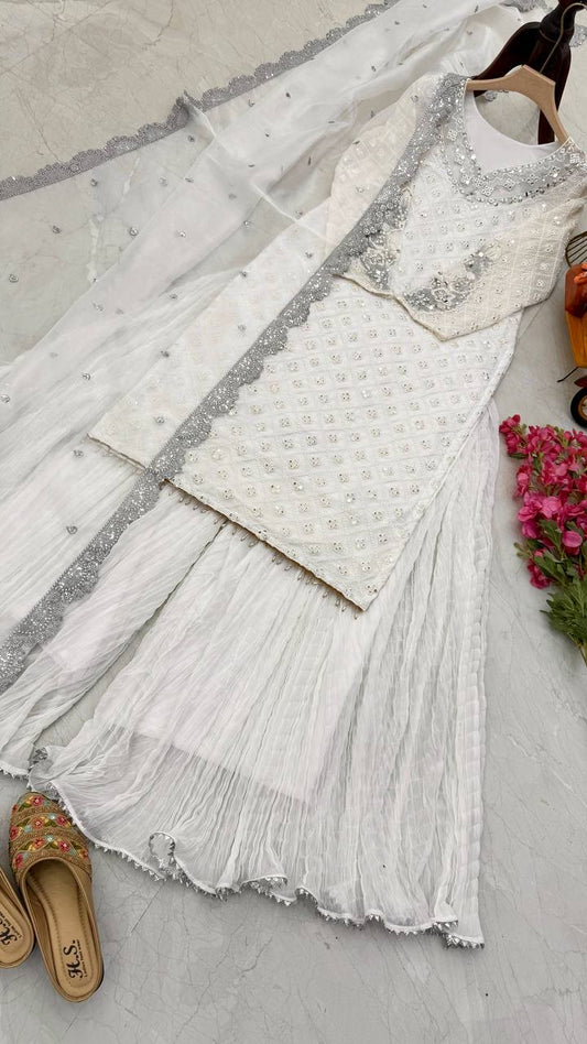 Rati Sharara/Gharara White