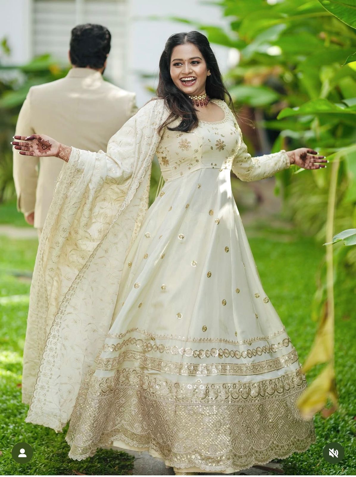 Sheline Anarkali Cream