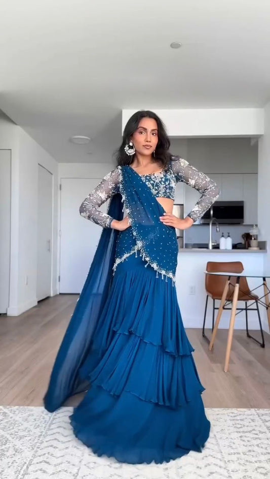 Lehenga Saree Blue