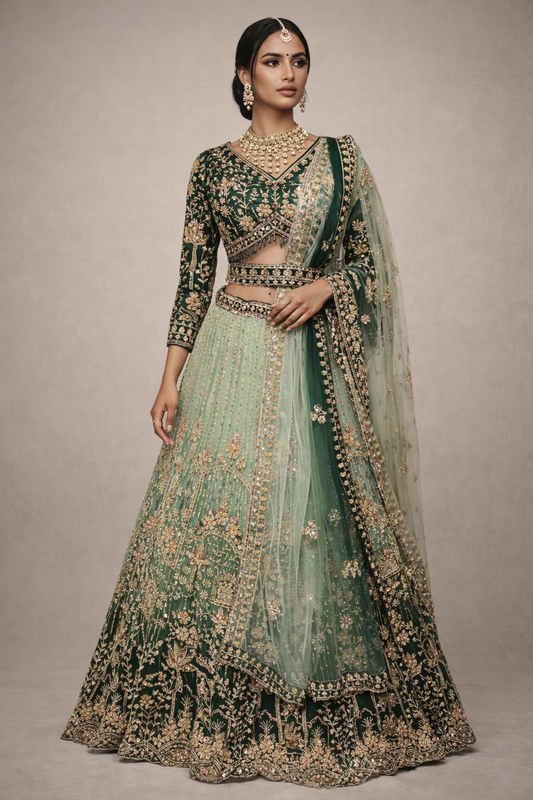 Trisha Fully Stitched Green