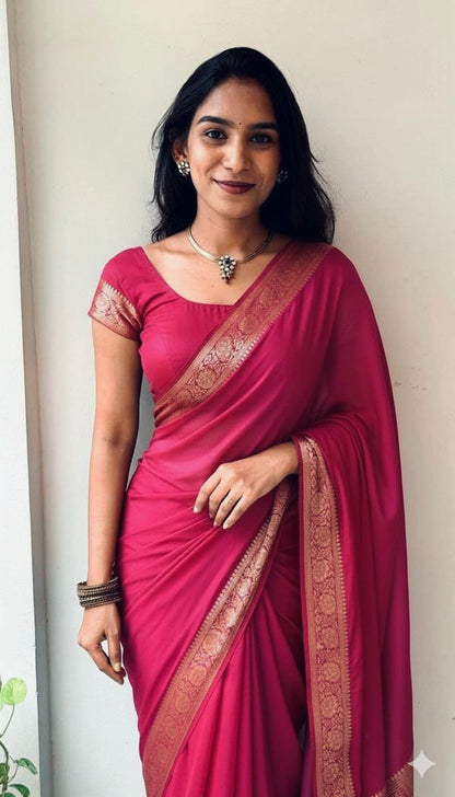 Gemini Party Saree Pink