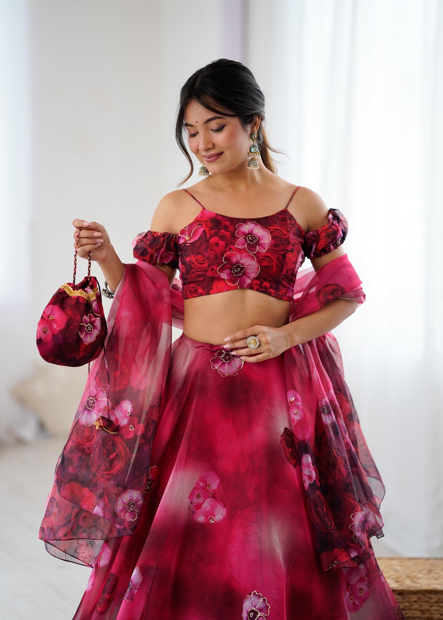 Zohal Fully Stitched Lehenga Rose
