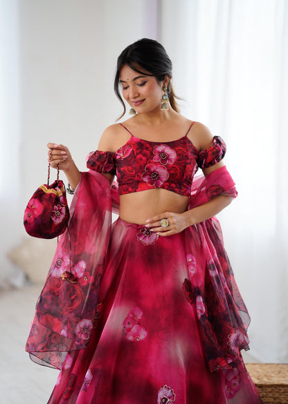 Zohal Fully Stitched Lehenga Rose