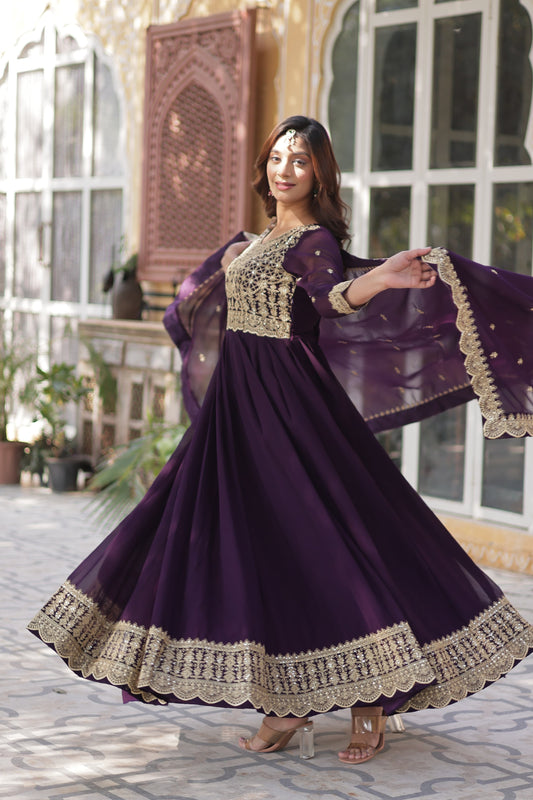 Aviya Anarkali Purple