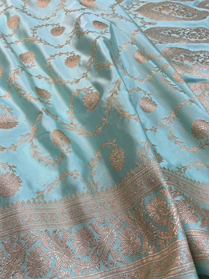 Banarasi Semi Silk Saree Blue