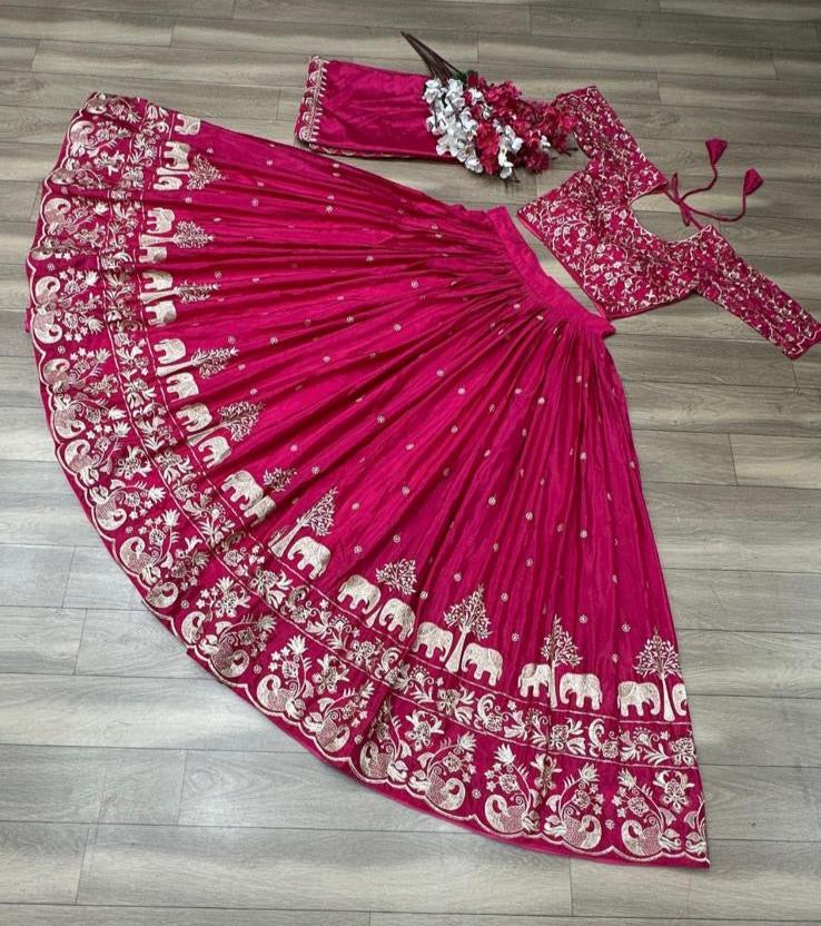 Fully Stitched Rose Lehenga